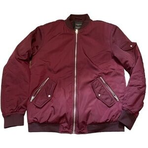 Zara Outerwear Burgundy Jacket